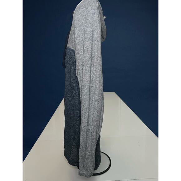 Airwalk Men’s Medium Long Sleeve Hoodie Henley Pullover Gray Navy Colorblock - Picture 5 of 12